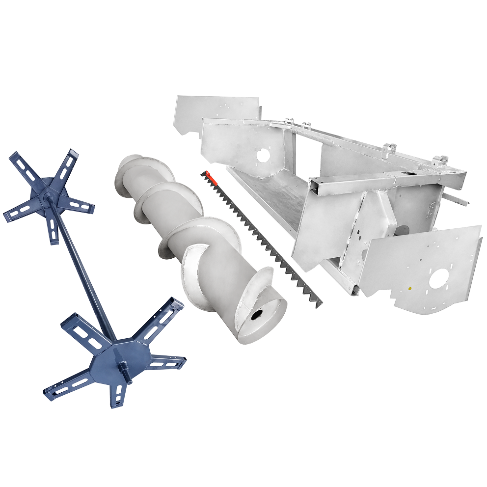 Harvest frame assembly — exploded view